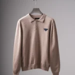 PRADA Polo Neck Beige Pullover
